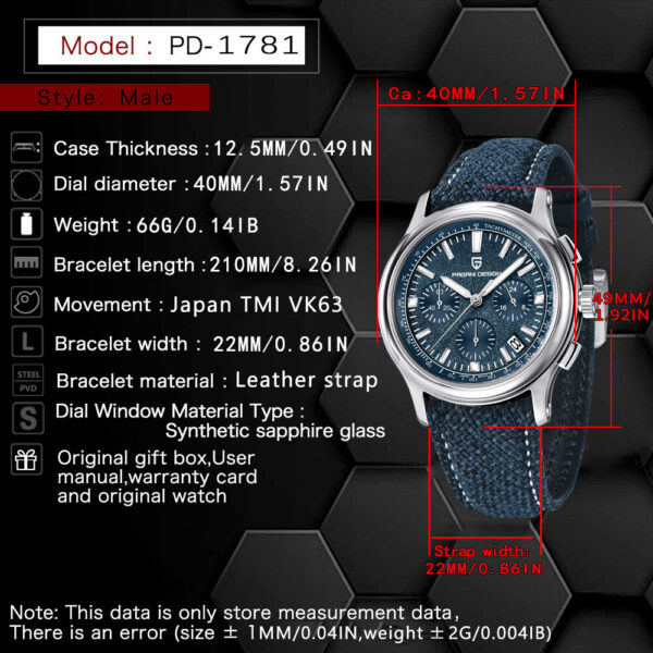 Pagani Design Denim Chrono PD-1781 - Image 7