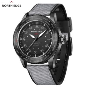 Relógio North Edge Pilot MACH Solar Drive (Pulseira Fibra Preto)